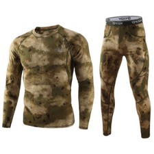 Army Camo Men's Thermal Warm Soft Underwear Long Johns Tight Outdoor Sports Sets