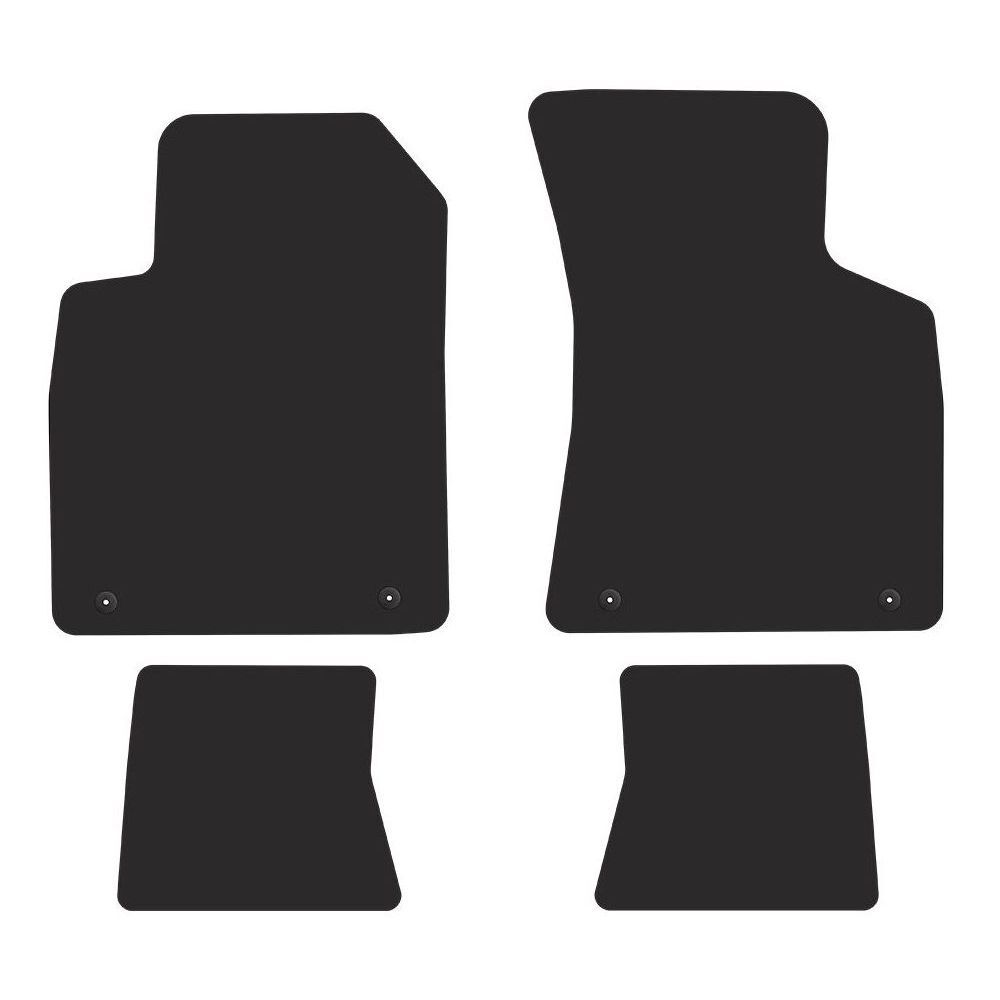 Tapis de sol premium en velours noir mat sur mesure pour coupé Audi TT 8N