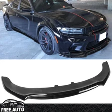 Front Bumper Lip Fits 20-23 Dodge Charger SRT Widebody IKON V3 Gloss Black - PP