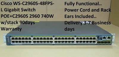 Cisco WS-C2960S-48FPS-L Gigabit Switch POE+C2960S 2960 740W w/stack 90d Warranty