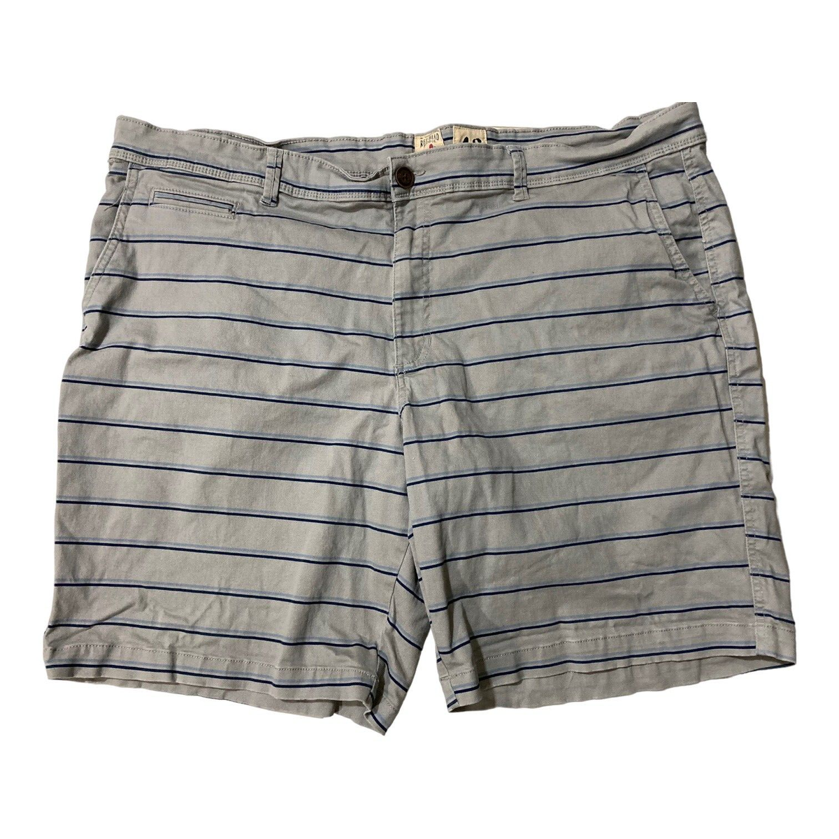 Red Head Gray Striped Golf/Fishing Bermuda Shorts Men's Size 46 X EUC