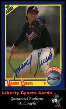 1990 Score  Tommy Greene #640 Authentic Autographed Card Atlanta Braves