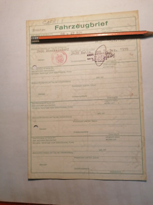 Ford Capri 1 1971 KFZ Fahrzeugbrief title registration carte grise matriculation
