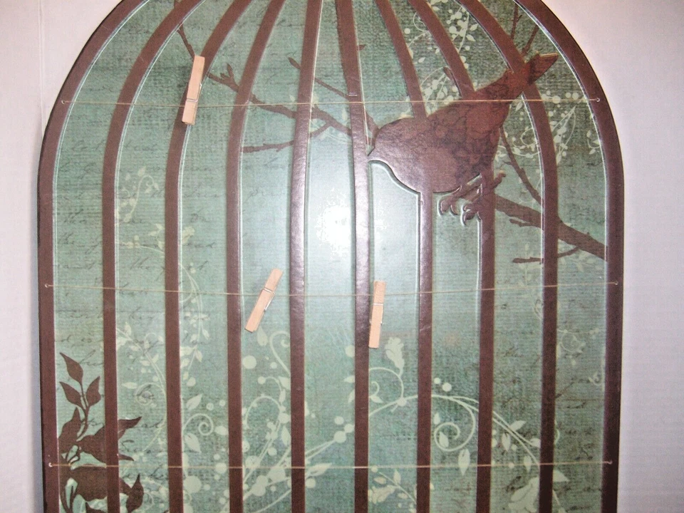 Large Birdcage Shape Memo Board / Message Holder Wall Plaque for Home or Office - Image 4 of 4