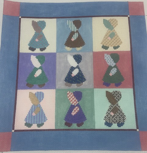 Sunbonnet Sue Block Handpainted Needlepoint Canvas 13ct 1472 SA - Picture 2 of 9