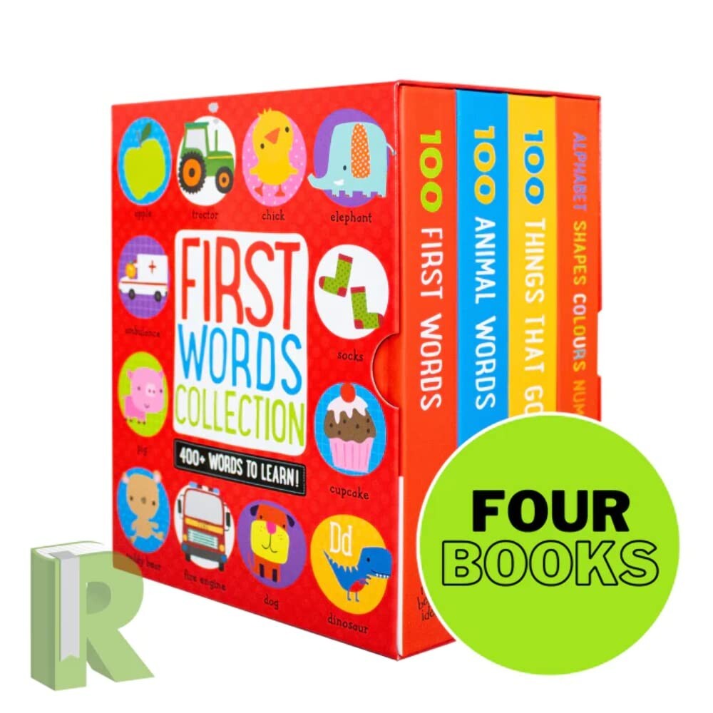 First Words Collection 4 Children Baby Kids Books Box Set Alphabet Shapes Colour