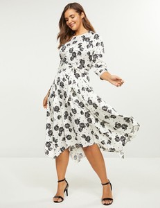 plus size fit and flare midi dress