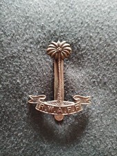 RWAFF Royal West African Frontier Force Bronze Cap Badge JR GAUNT LONDON Slider