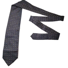Ermenegildo Zegna Tie Men's Black Silk & Wool Blend Necktie Handmade In Italy