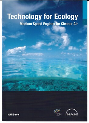 M.A.N. Mittelschnelle Dieselmotoren Ökologische Technologie c2008-09 UK Prospekt