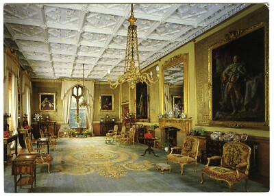 1990er Postkarte State Drawing Room Scone Palace Interieur Perth unbespielt