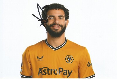 WOLVES: RAYAN AIT-NOURI SIGNED 6x4 2023/2024 PORTRAIT PHOTO+COA **PROOF**