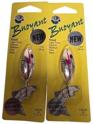 LOT OF 2- Thomas Buoyant 1/6oz Lures SILVER PLATE NEW OLD STOCK NOS MADE IN USA 