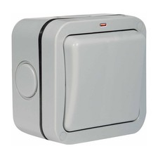 BG Single Outdoor Switch IP66 Weatherproof 20A 1 Gang 2 Way Grey WP12