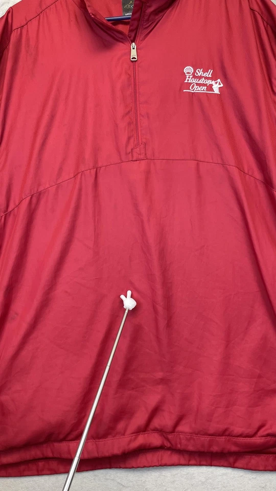 Shell Houston Open PGA Windshirt Media Cremallera Manga Corta Para Hombre XXL Rojo Greg Norman Foto 2 de 4