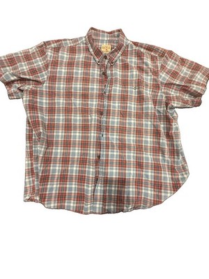 RedHead Plaid Button Up Shirt Men s 3XL Red Blue Short Sleeve Outdoor Cotton