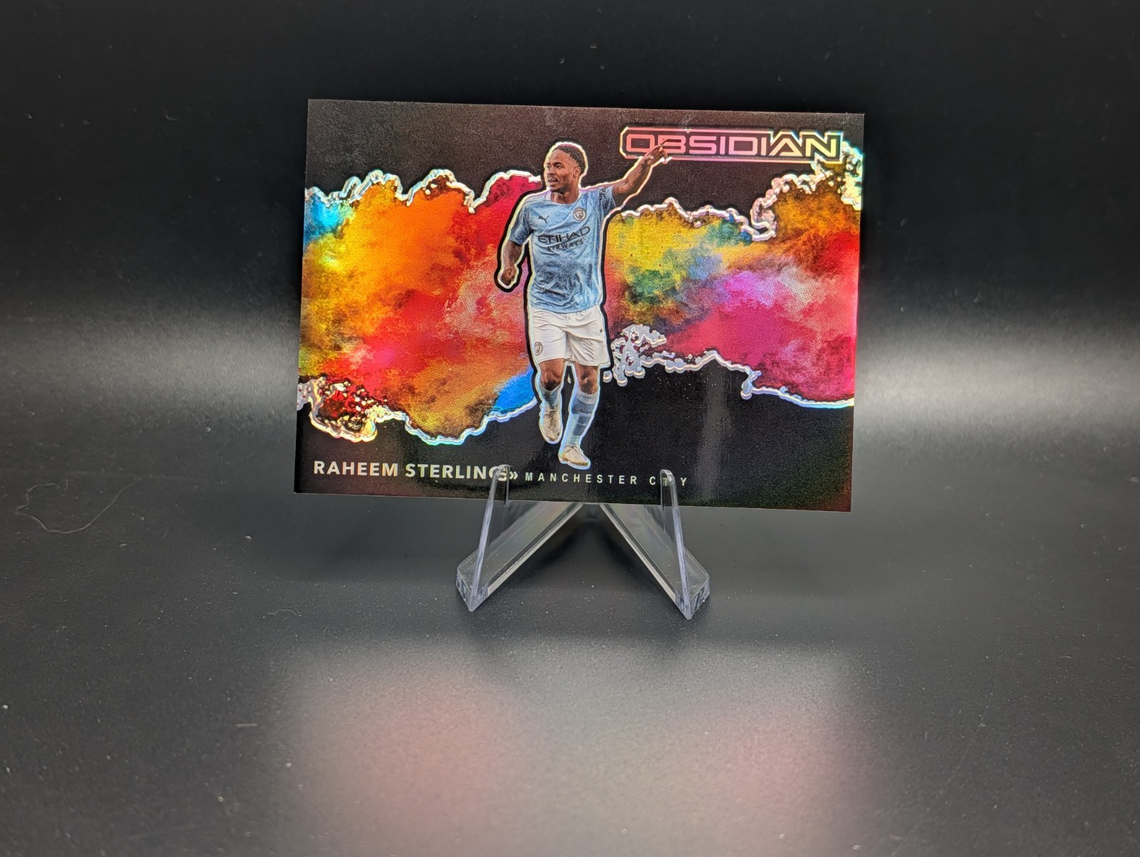 2020-21 Panini Obsidian - Raheem Sterling - SSP Black Color Blast - Case Hit