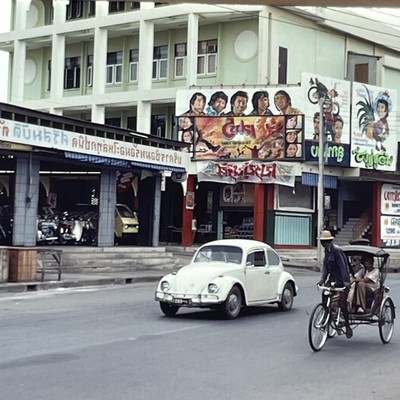 RETRO Cafe Art Film 35mm Photo Slide 70s Volkswagen Beatle VW Thailand Motor  A
