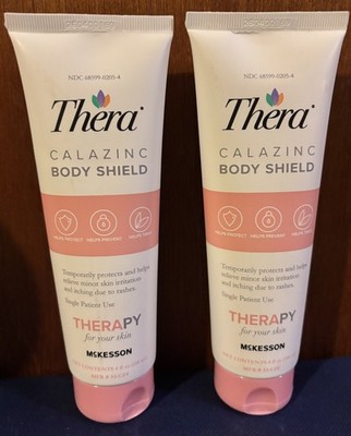 Thera Calazinc Body Shield Cream - 4 oz. - Lot of 2 Tubes - NEW!