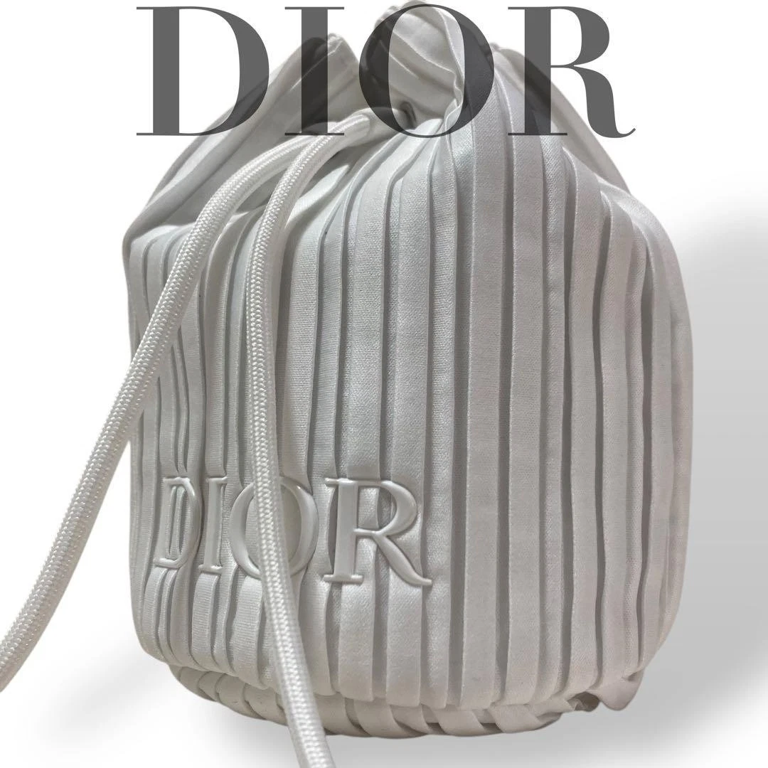 Pochette cosmétique Extreme Dior cordon plissé blanc luxe