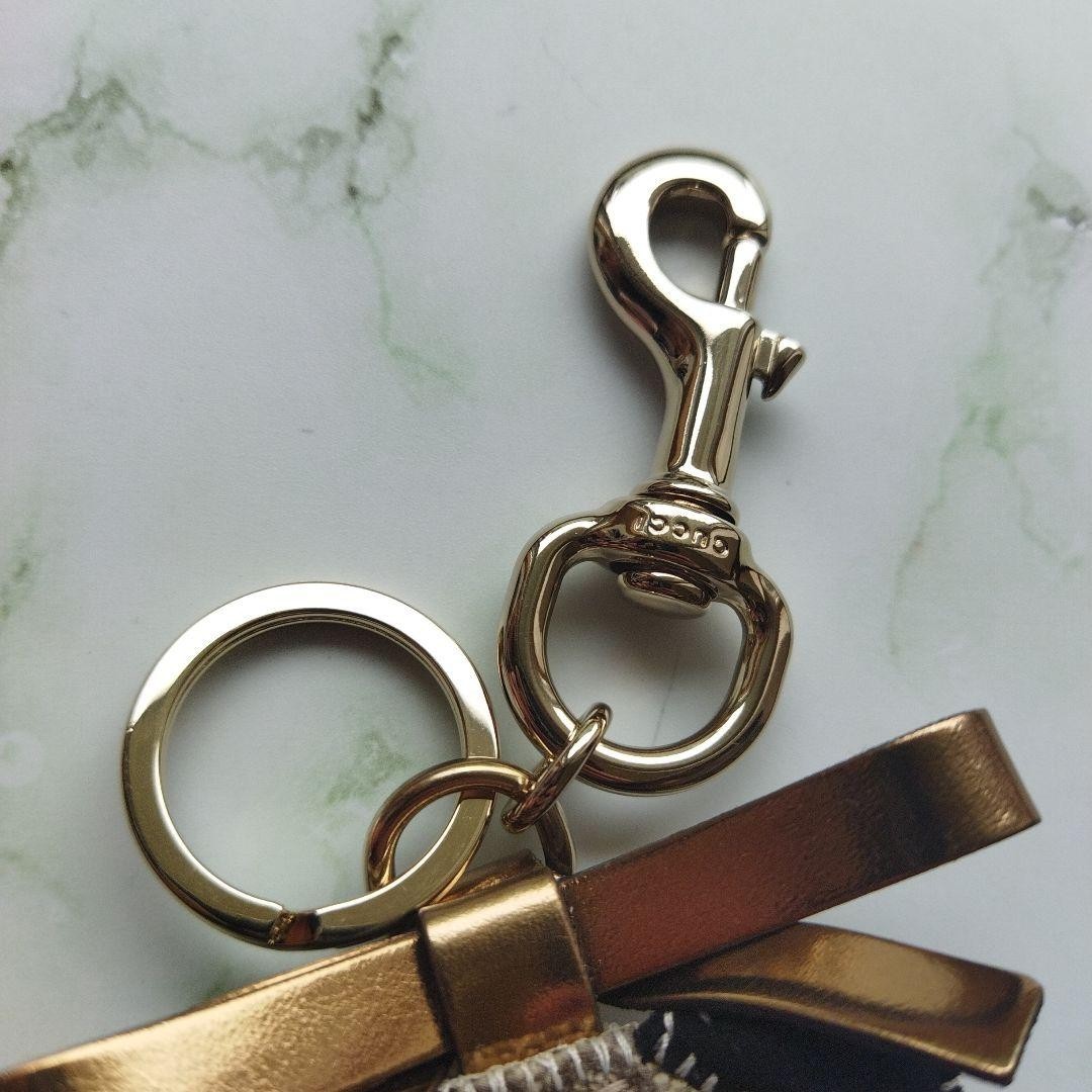 GUCCI Bag Charm Key Ring Guccioli Pug Dog Oliver GG Leather Brown