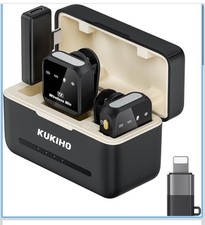KUKIHO Wireless Lavalier Microphone for iPhone iPad Android With Charging Case A