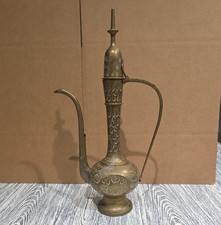 Vintage Brass Etched India Teapot 18in Tall, ...