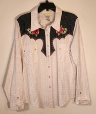 Victor Costa Occasion VTG Cowgirl Western  Womens Size XL Pink White Embroidered
