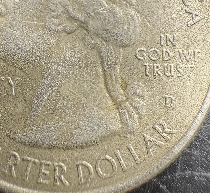 2016 D Theodore Roosevelt North Dakota Quarter Struck Through Grease Error Coin - Image 3 of 3