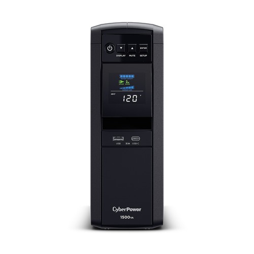 CyberPower PFC Sinewave 1500VA UPS 12-Outlets Black (CP1500PFCLCD) - 第 1/7 張圖片
