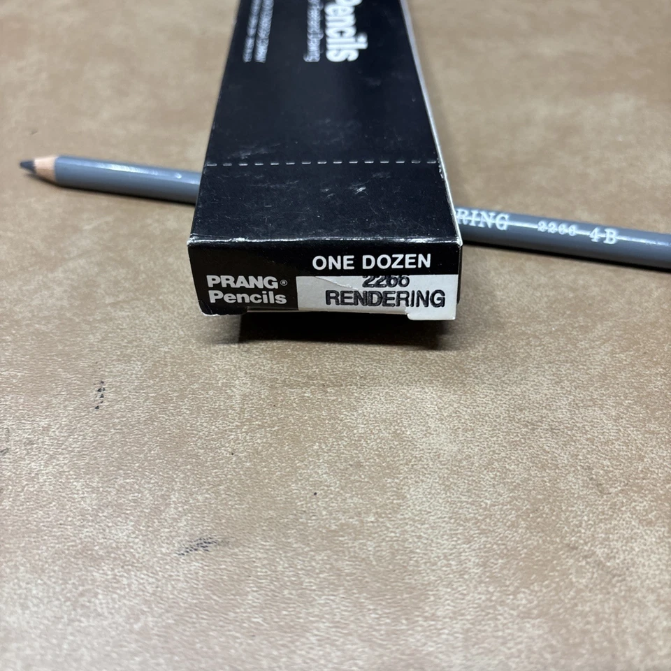 Vintage NOS Prang Rendering Freehand 4B Drawing Pencils 2266 Box of 12 - Image 2 of 2