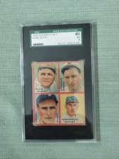 1935 Goudey 4-in-1 R321,  BABE RUTH, Maranville, Ed Brandt #3A SGC 40. VG 3