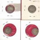 4 Canada Silver Dimes: 1919 1920 1928 1929, .25 Oz ASW ~ US$21.50 in Silver