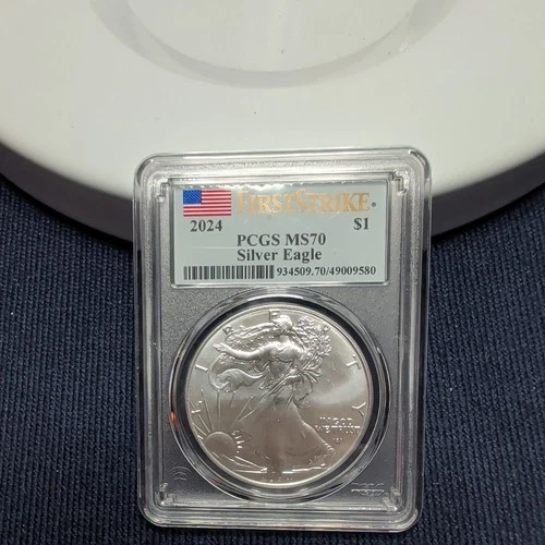 2024 W PCGS MS70 1oz American Silver Eagle $1 US Mint Coin First Strike 1oz