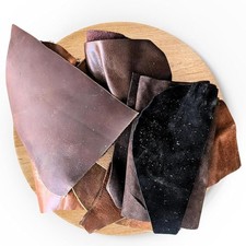 2 LB Leather Scrap Material Multi-Colour Pieces Assorted Craft Genuine Cowhide