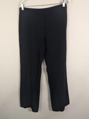Piazza Sempione Pants Men's 42 Black Stretch Viscose Casual Elastic Waist