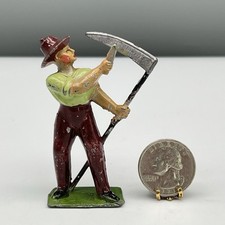 VTG LEAD FARMER Sharpening Scythe GM GEORGES MUNCKLE FRANCE 30s Miniature Figure