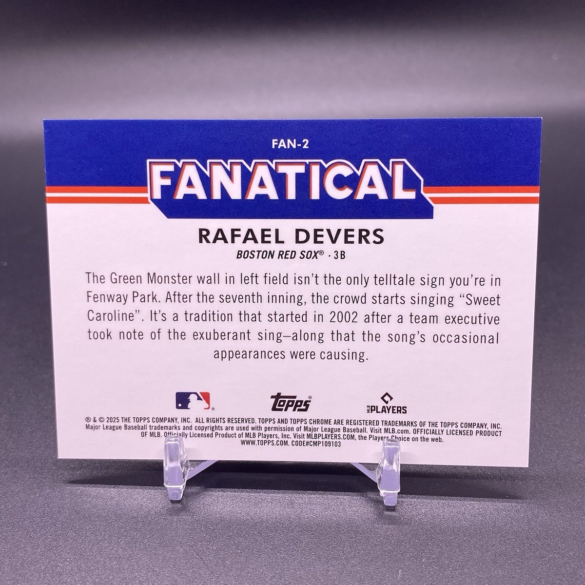 SP! 🚨2025 Topps Chrome RAFAEL DEVERS Fanatical Boston Red Sox