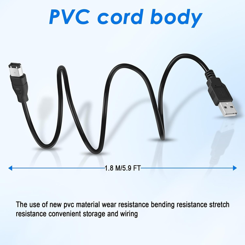 Firewire to USB Cable 6-Pin IEEE 1394-A Male to USB 2.0 a Male Adapter Cord - Picture 6 of 12