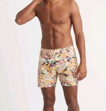 Marine Layer Mens 32 Coronado Board Shorts Swim Trunks Floral Green