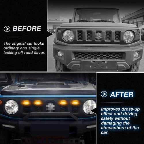 Front Grille Light White/Amber LED Center Grille Lights For Suzuki Jimny 2/4Door - Picture 9 of 10