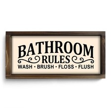 Rustic Farmhouse Bathroom Decor - Wooden Sign, Funny Wall Hanging Plaque for ...