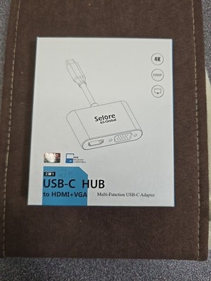 Selore & S-GLobal 2 in 1 USB-C Hub Adapter To HdMI + VGA