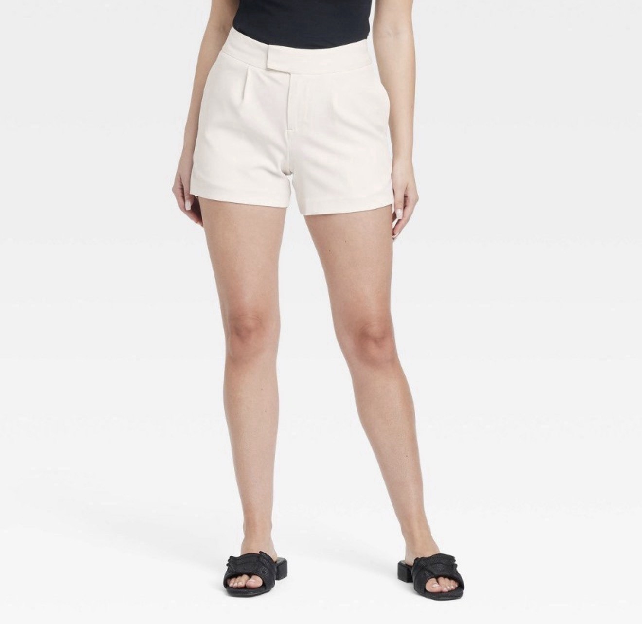 Women's High-Rise Tailored Shorts - A New Day™ White 12 NWT 4” inse