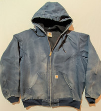 Carhartt J131 NVY Jacket Mens XLT Navy Blue Canvas Distressed Made In USA Union