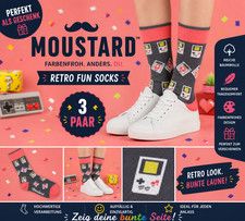 Moustard Cotton Gaming Socks 3er Pack | Retro...