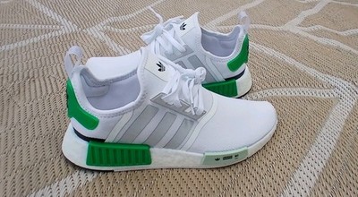 Adidas NMD R1 Men's Shoe Size 10 White Green Boots Running Shoes Brand New