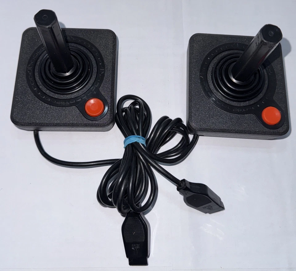 2 Clean OEM Atari Joy Sticks w/ Space Attack Untested Bundle Cleaned As Is - Image 4 of 4