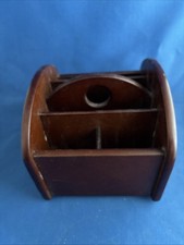 Authentic Wooden Desk Top Caddy Organizer Rotating Desk Organizer 5 Compartments