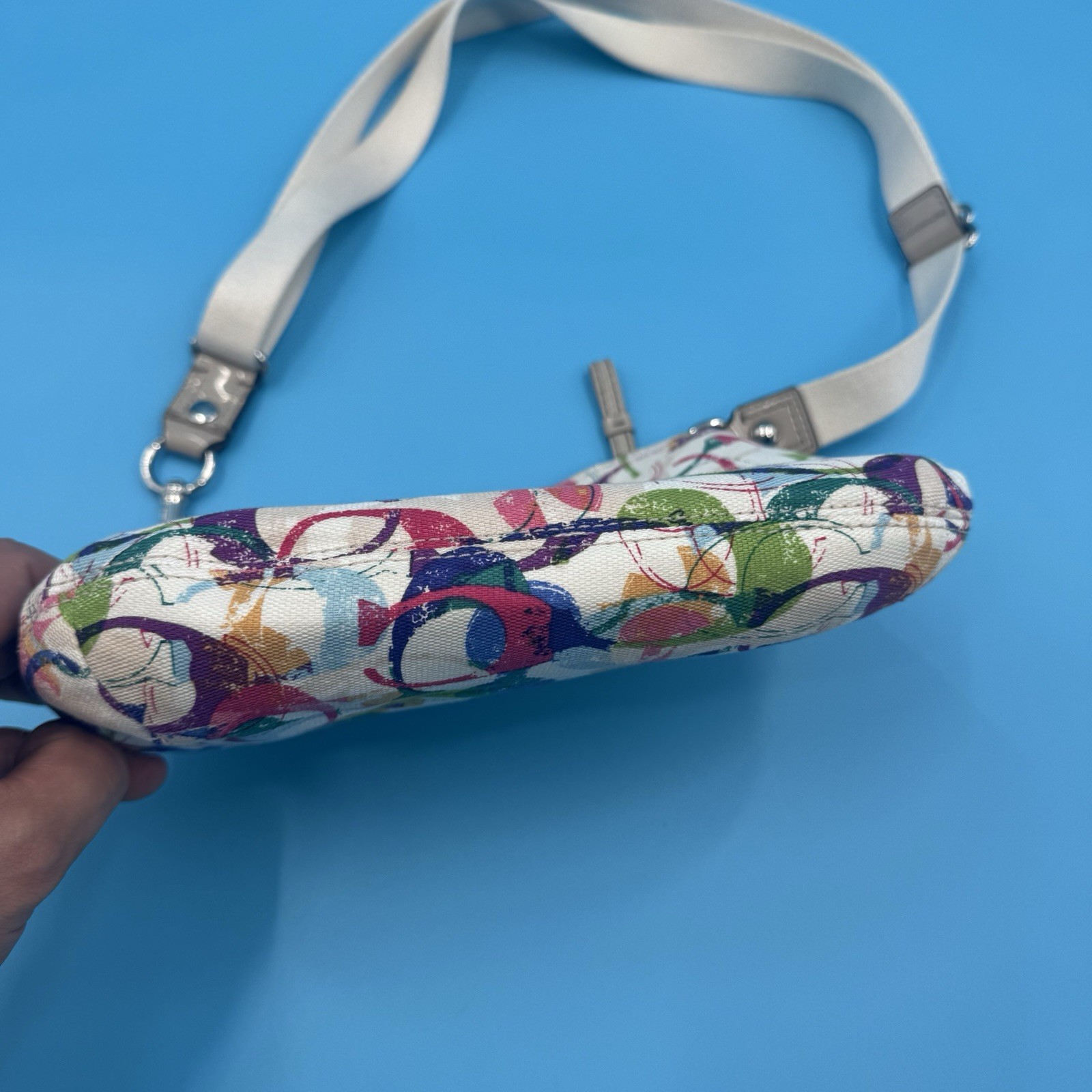 Coach Multicolor Scribble Print Canvas Crossbody … - image 3